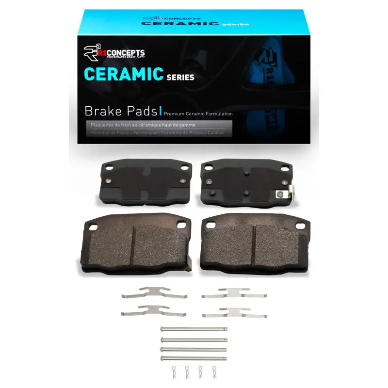 R1 88-93 Pontiac Lemans Front Ceramic Pads & Hardware Kit 1