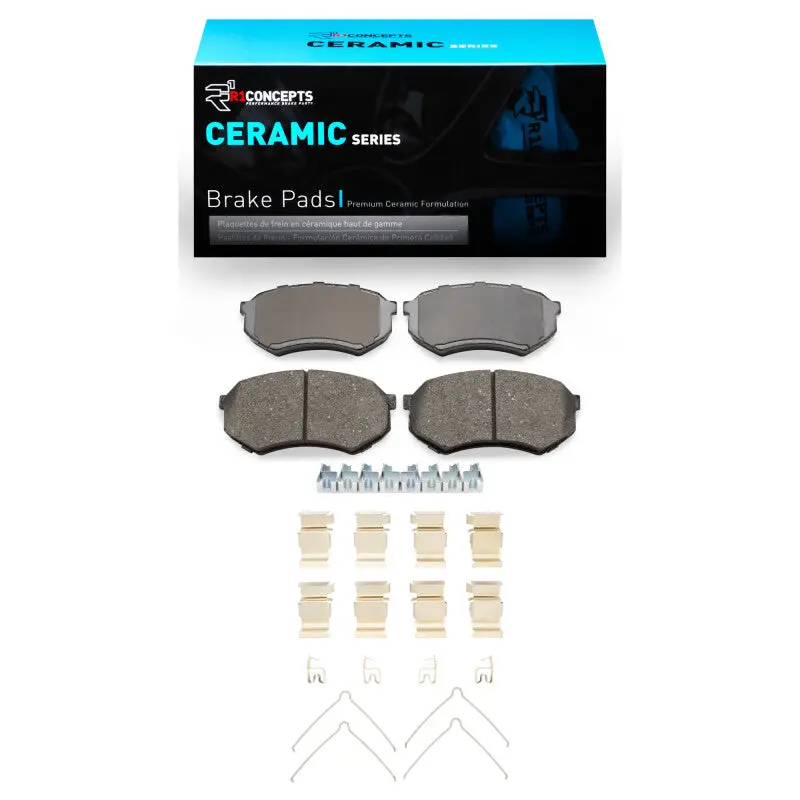 R1 89-04 Mitsubishi Fuso Fe Front Ceramic Brake Pads & Hardware Kit 1
