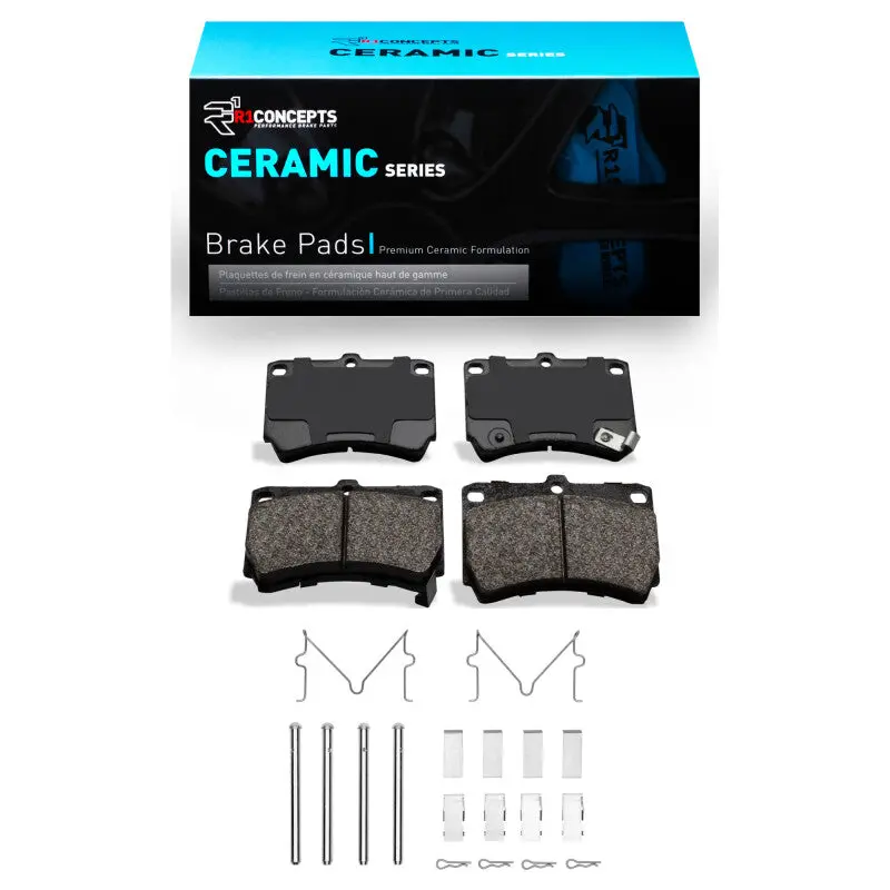 R1 90-02 Ford Aspire Front Ceramic Pads & Hardware Kit 1