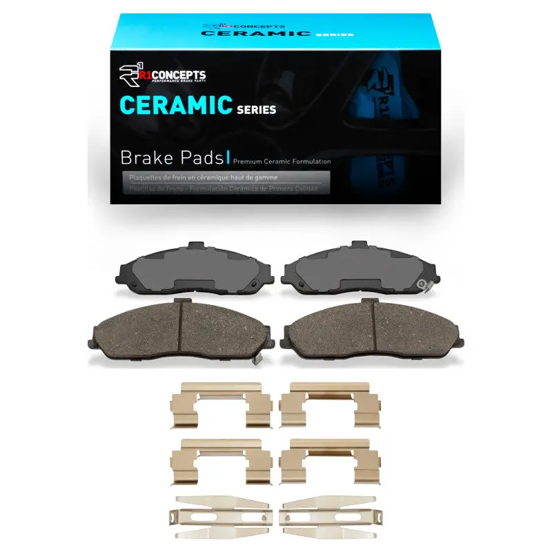 R1 97-13 Chevrolet Corvette Front Ceramic Brake Pads & Hardware Kit 1