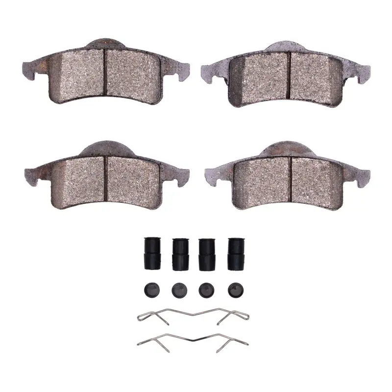R1 99-04 Jeep Grand Cherokee Rear Ceramic Brake Pads & Hardware Kit 1