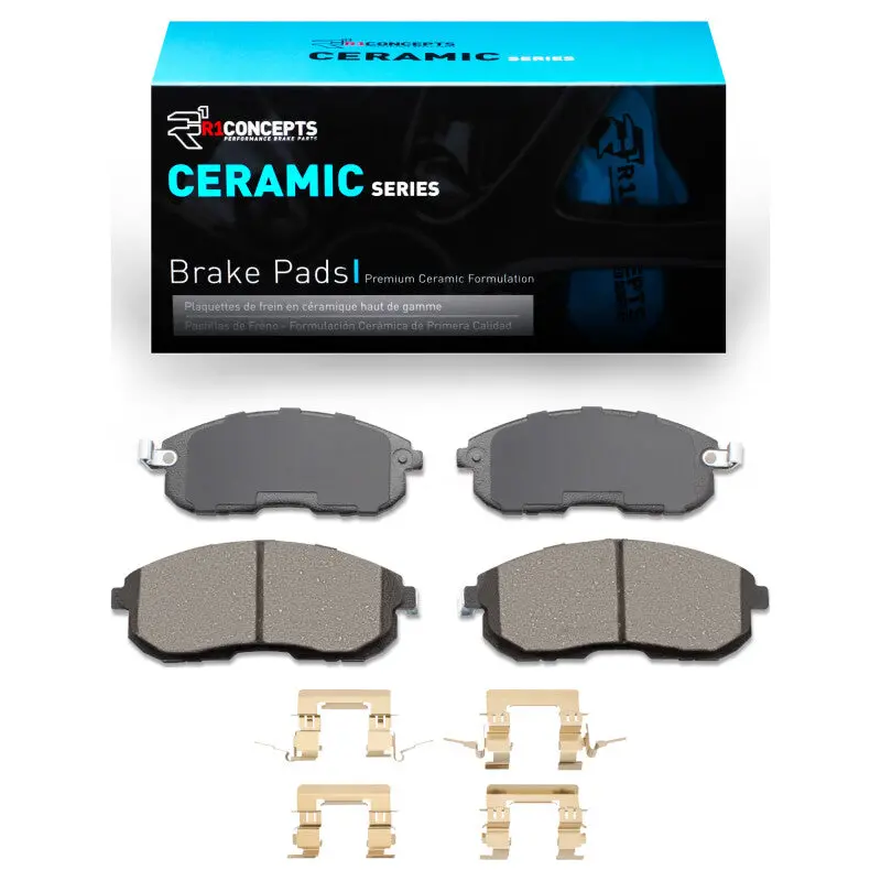 R1 99-19 Infiniti I30 Front Ceramic Brake Pads & Hardware Kit 1