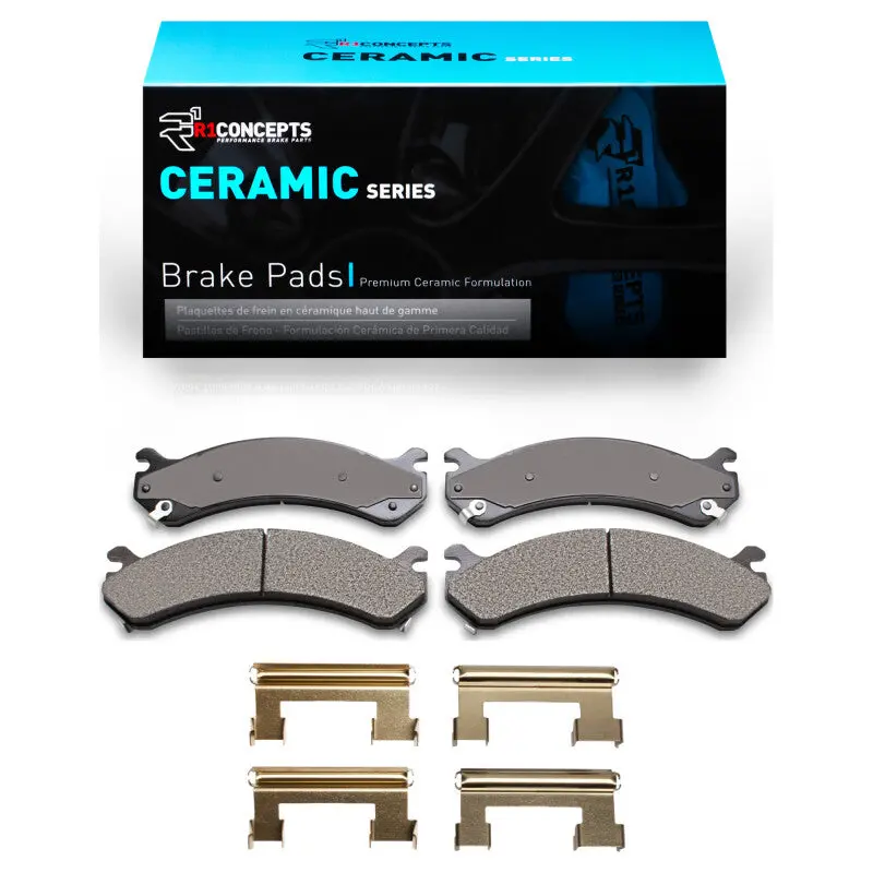 R1 99-20 Cadillac Deville Front Ceramic Pads & Hardware Kit 1