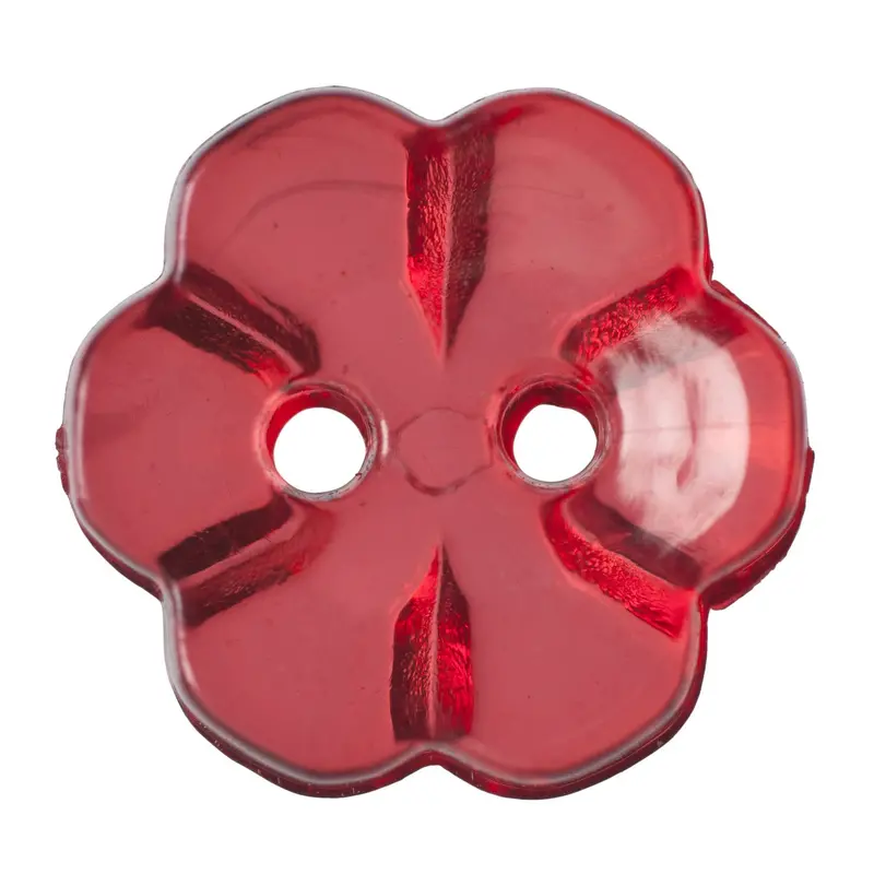 Red Clear Flower Shape Buttons 1