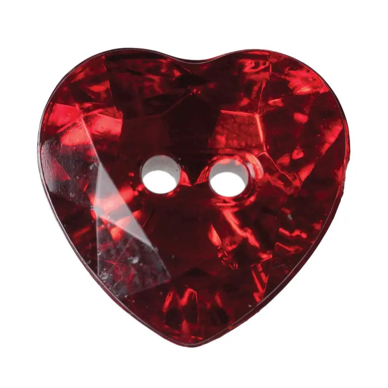 Red Crystal Heart Shape Buttons 1