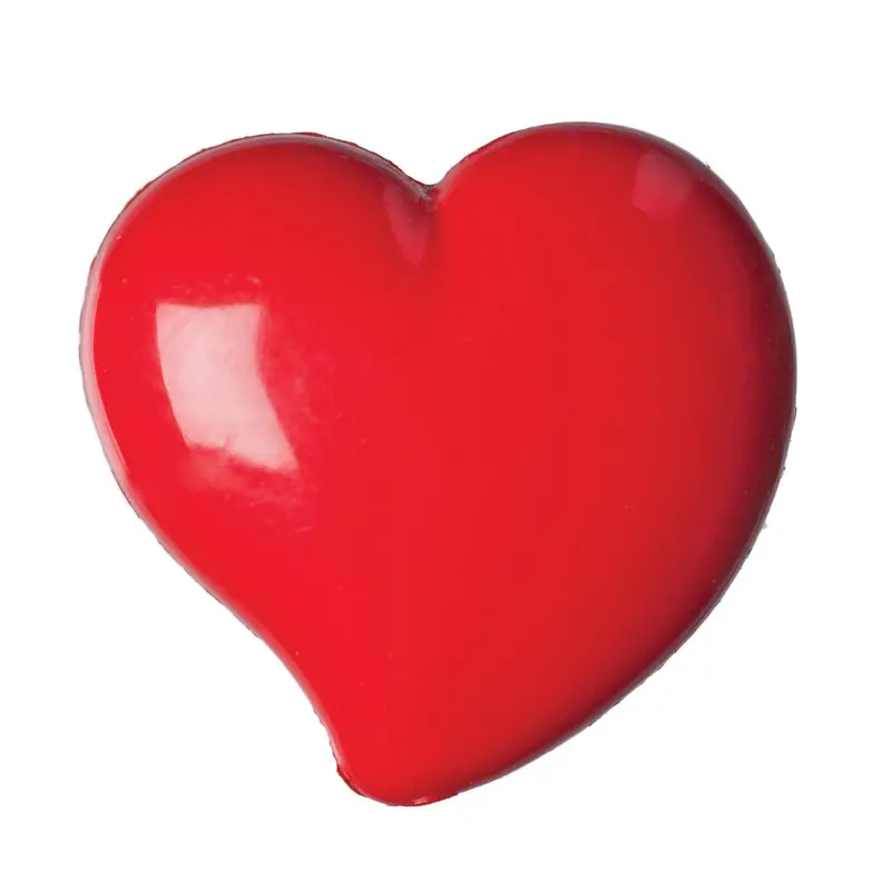 Red Smooth Heart Shape Buttons 1