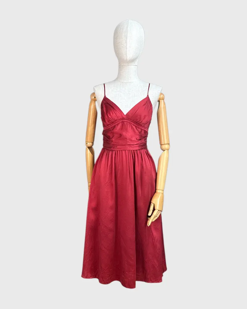 Robe 100% Soie Rouge Jacob, Taille S 1