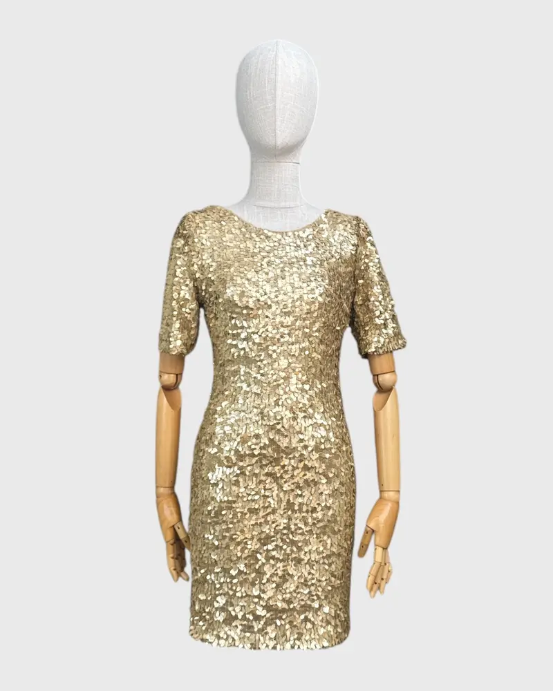 Robe À Paillettes Dorée Ark & Co , Taille S 1