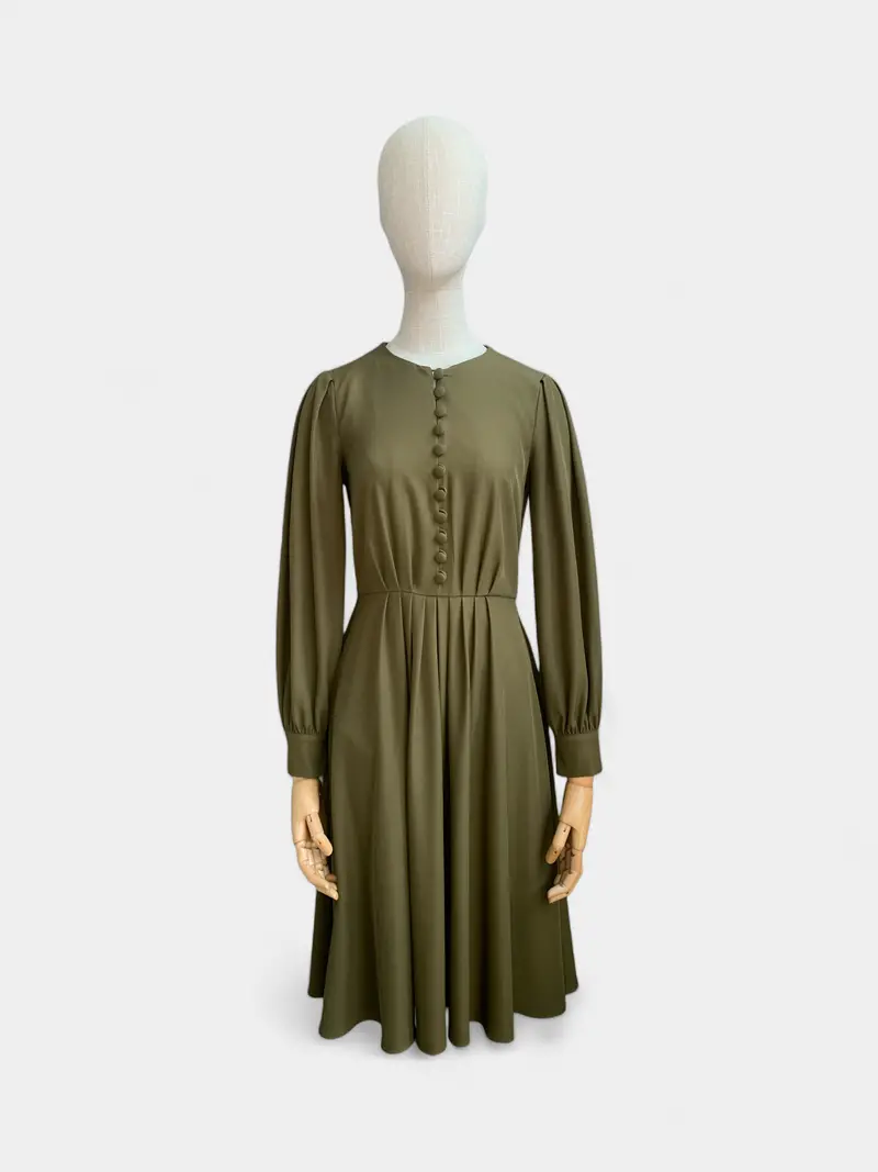 Robe Boutonnée Vert Kaki - Gal Meets Glam , 2 1