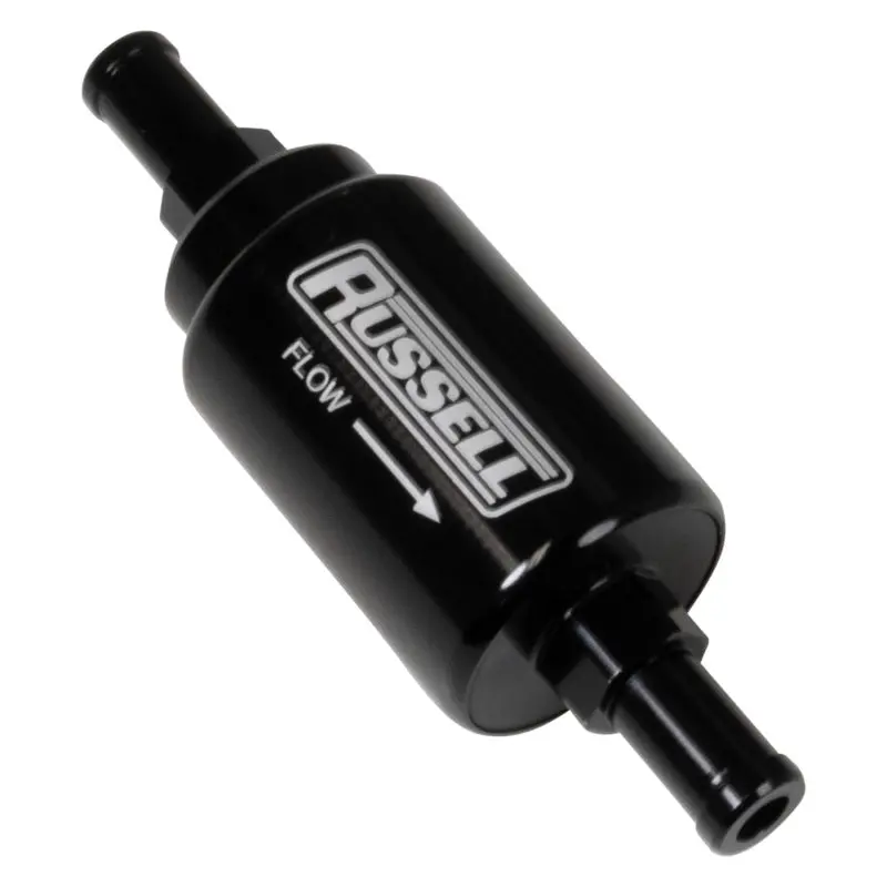 Russell 3/8 Male To 3/8 Male Barbed Fuel Check Valve - Black Anodized 1