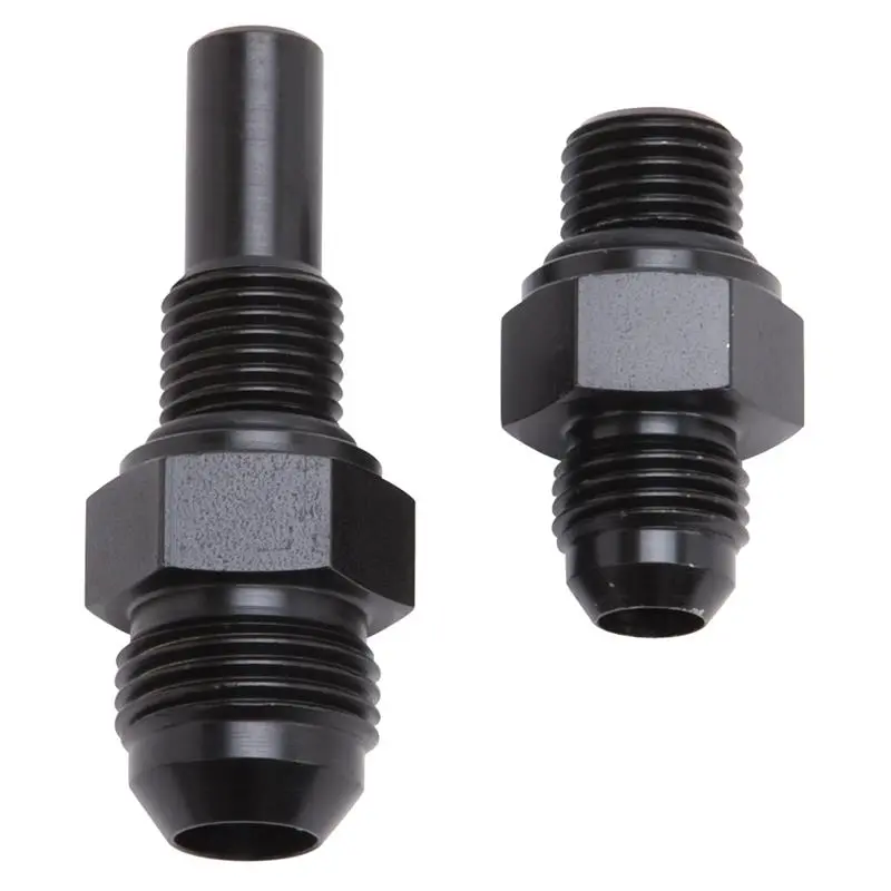 Russell Performance -6 An To 4L80 Transmission Ports Adapter Fittings (Qty 2) - Black Zinc 1