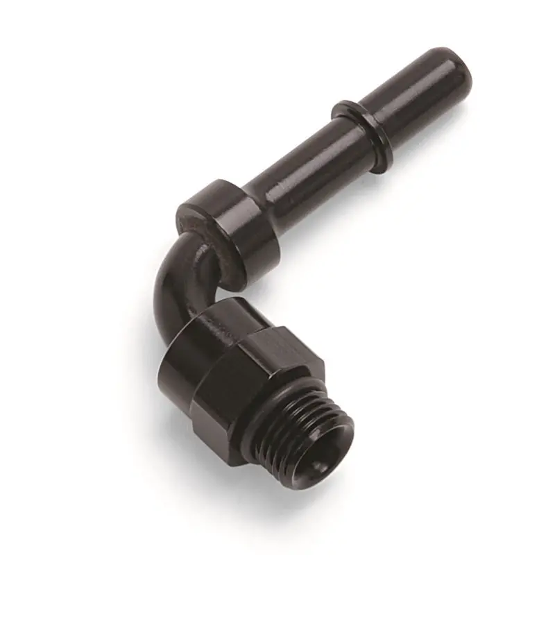 Russell Performance Adpt Fitting 3/8In Sae Qck Dis Male To #8 Sae Port Male Swvl End 90 Deg Blk Anod 2