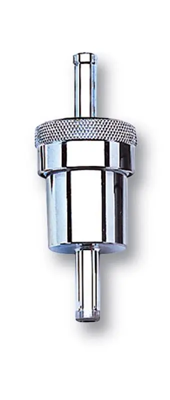 Russell Performance Chrome Street Fuel Filter (3In Length 1-1/8In Diameter 3/8In Inlet/Outlet) 1