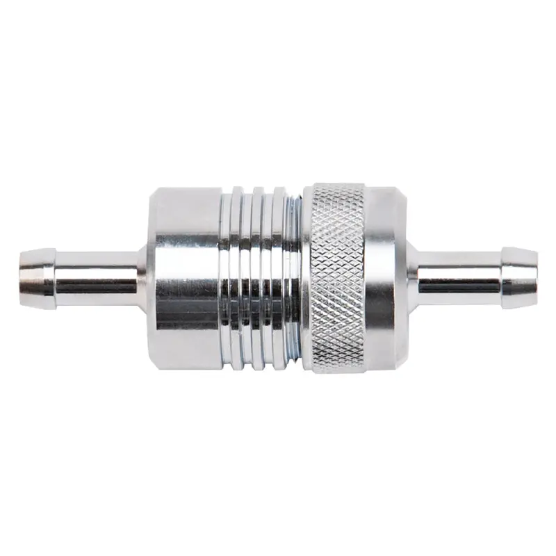 Russell Performance Chrome Street Fuel Filter (3In Length 1-1/8In Diameter 5/16In Inlet/Outlet) 1