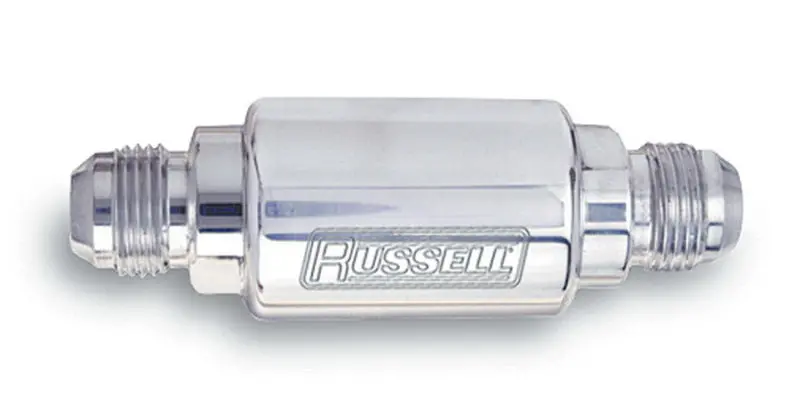 Russell Performance Polished Aluminum (3-1/4In Length 1-1/4In Dia. -8 Male Inlet/Outlet) 1