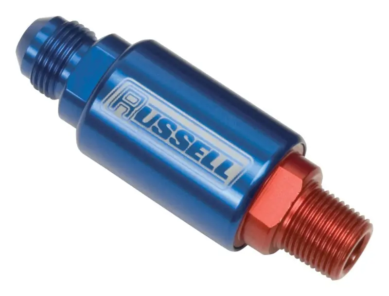 Russell Performance Red/Blue Anodized (3In Length 1-1/4In Dia. -6 X 3/8In Male Npt Inlet/Outlet) 1