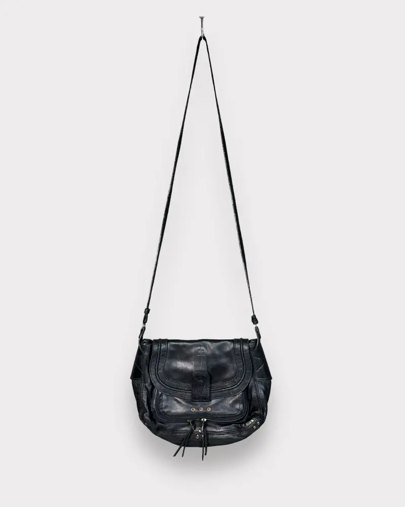 Sac Bandoulière En Cuir Noir, Jerome Dreyfuss 1