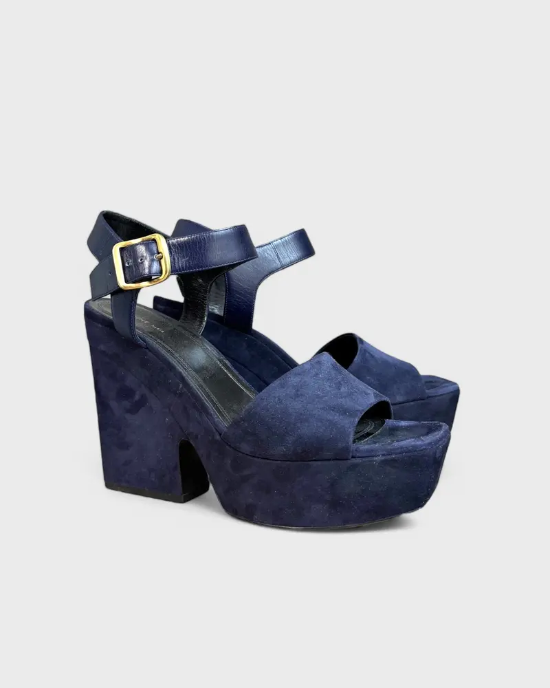 Sandales Plateforme Bleu Nuit Céline , 40 1