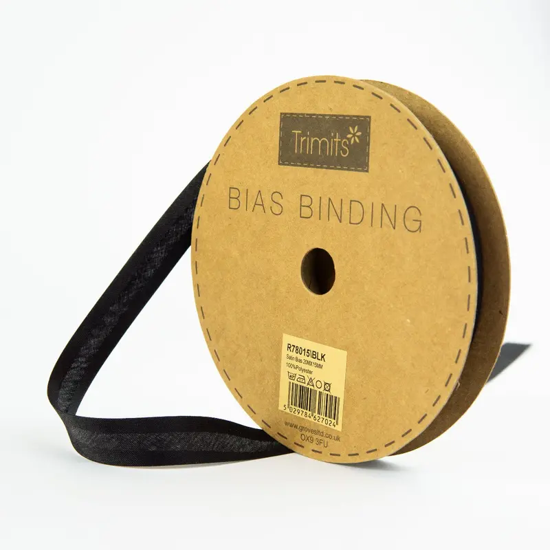 Satin Bias Binding | Black 2