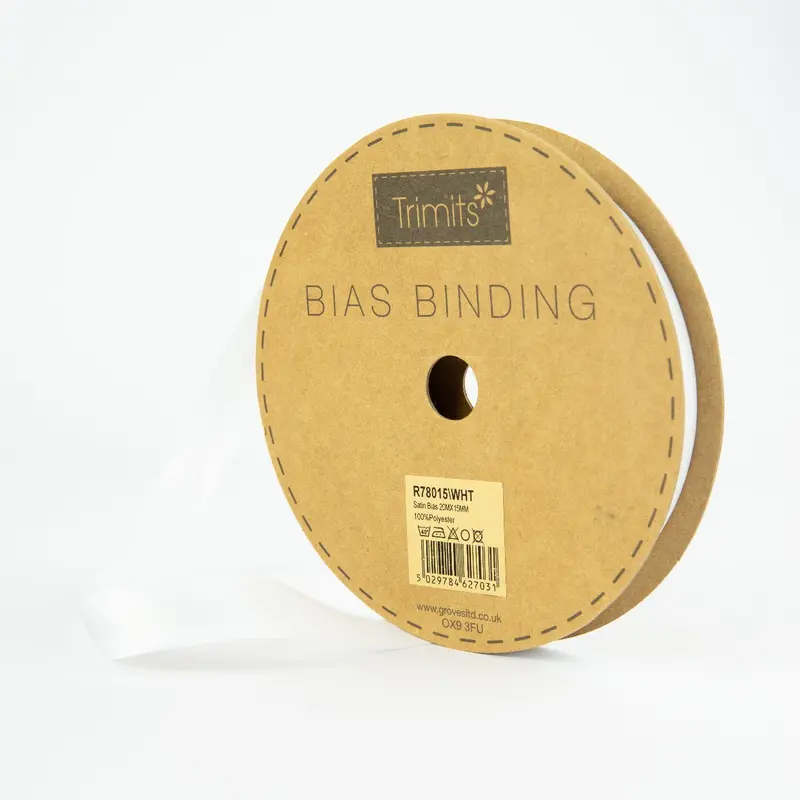 Satin Bias Binding | White 2