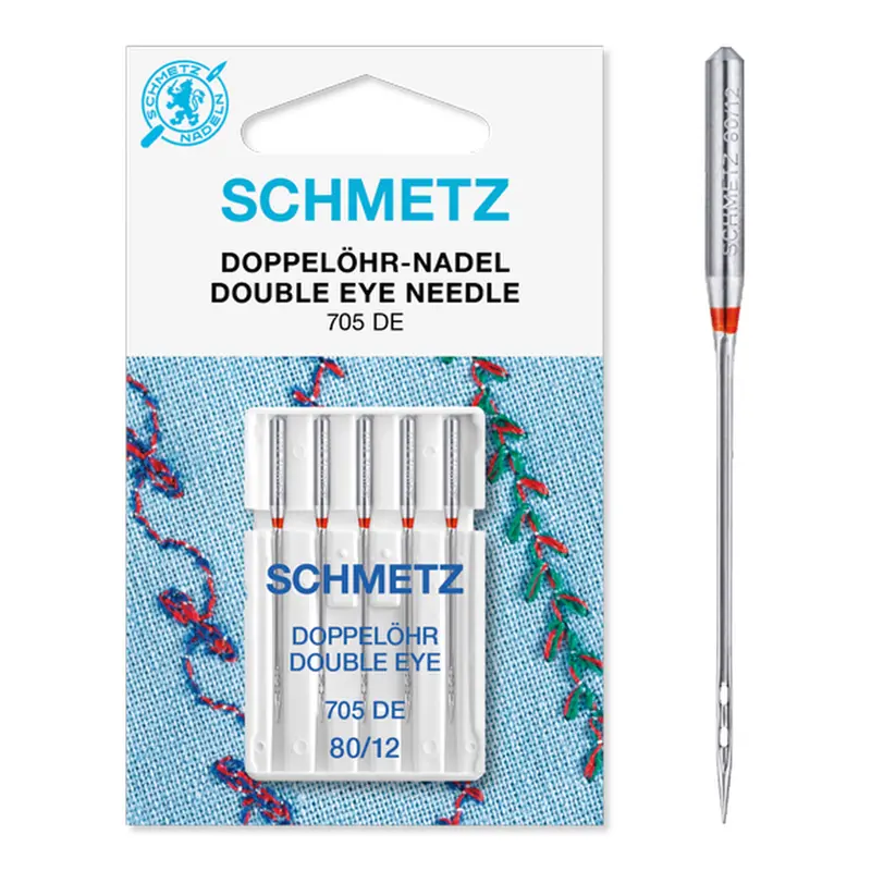 Schmetz Sewing Machine Needles With Double Eye 1