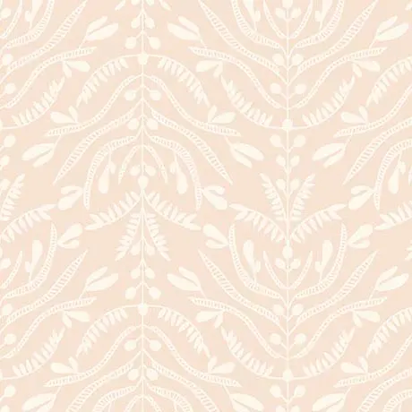 Serenade Organic Cotton Fabric, Damask Branches Peach 1