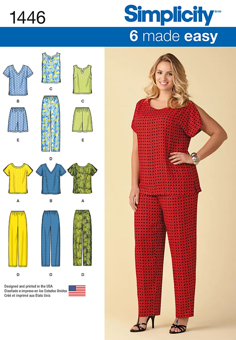 Simplicity 1446 Easy Sew Tops And Pants For Plus Size 2