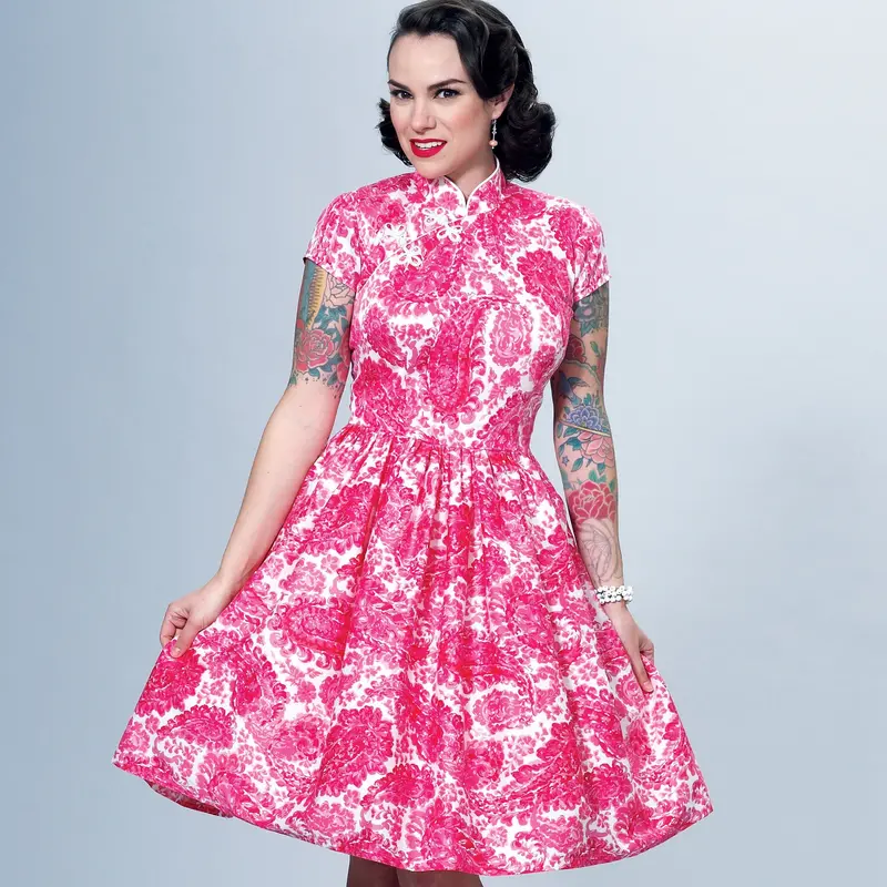 Simplicity 1950'S Sewing Pattern 9292 Dresses With Mandarin Collar 1
