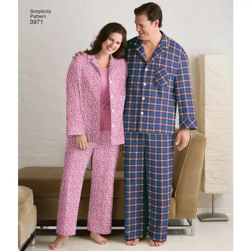 Simplicity 3971 Unisex Pyjamas And Knit Tank Top. 1