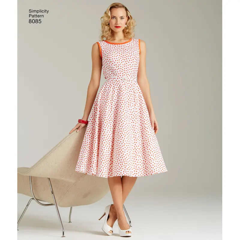 Simplicity 8085 1950'S Wrap Dress Pattern 1