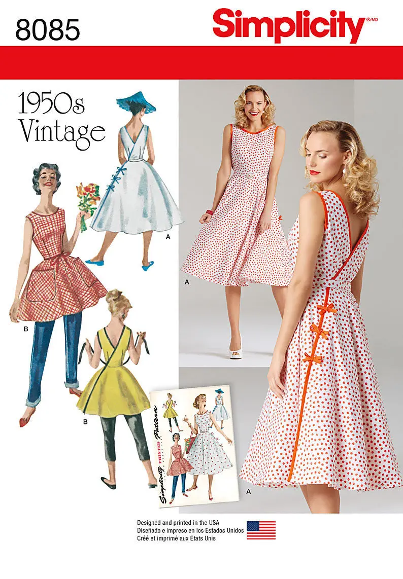 Simplicity 8085 1950'S Wrap Dress Pattern 2