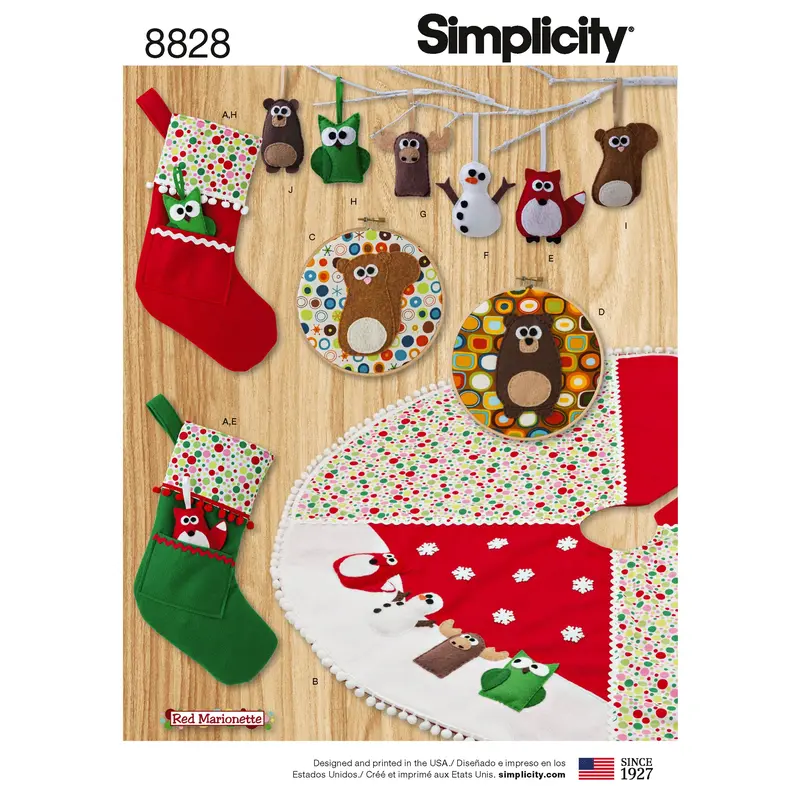 Simplicity 8828 Christmas Decorations Sewing Pattern 1