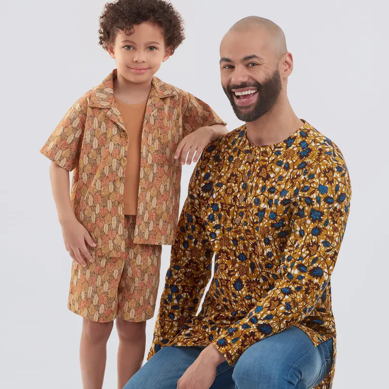Simplicity 9158 Men's Half Buttoned Shirts Pattern 1