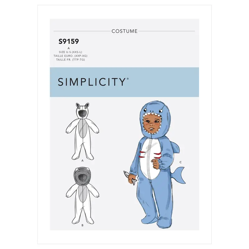Simplicity 9159 Babies' Animal Costumes Onesie Pattern 1