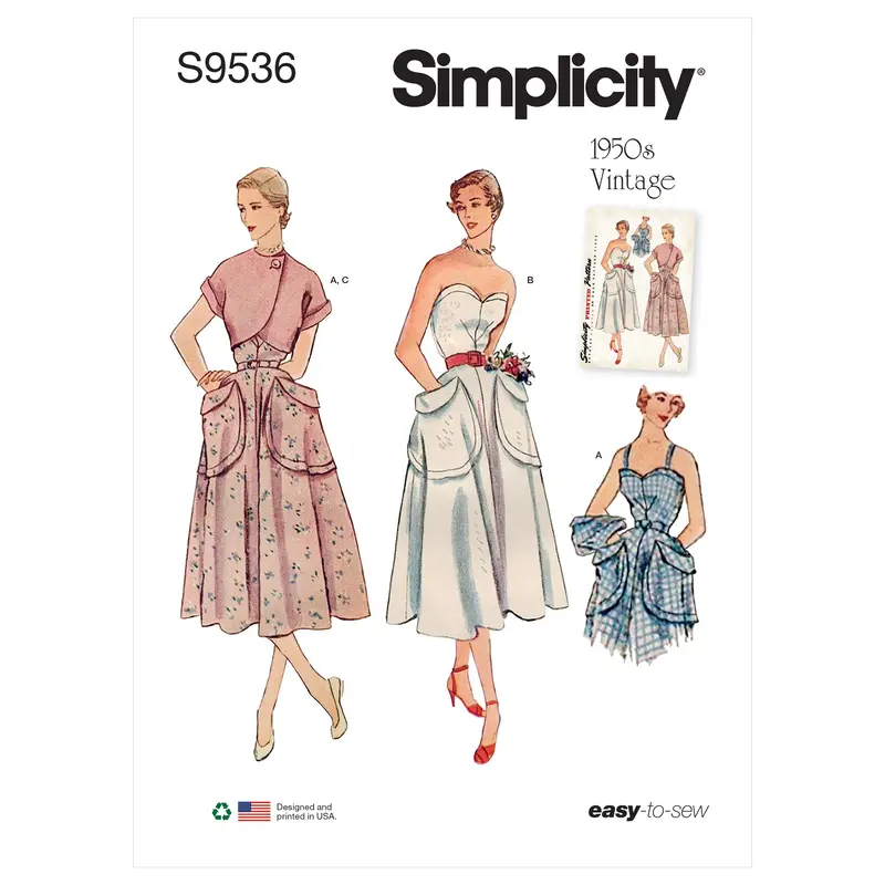 Simplicity 9536 Vintage Sundress And Bolero Pattern 1