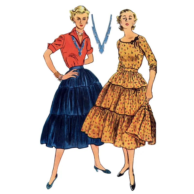 Simplicity 9537 Vintage Blouses And Skirt Pattern 1