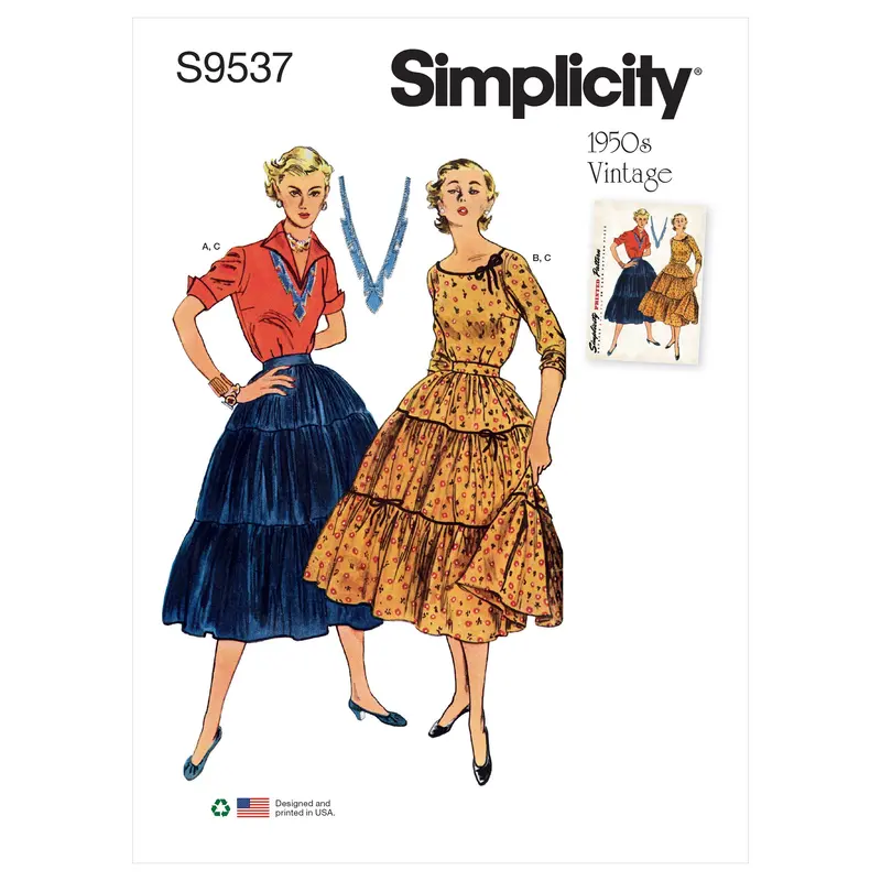 Simplicity 9537 Vintage Blouses And Skirt Pattern 2