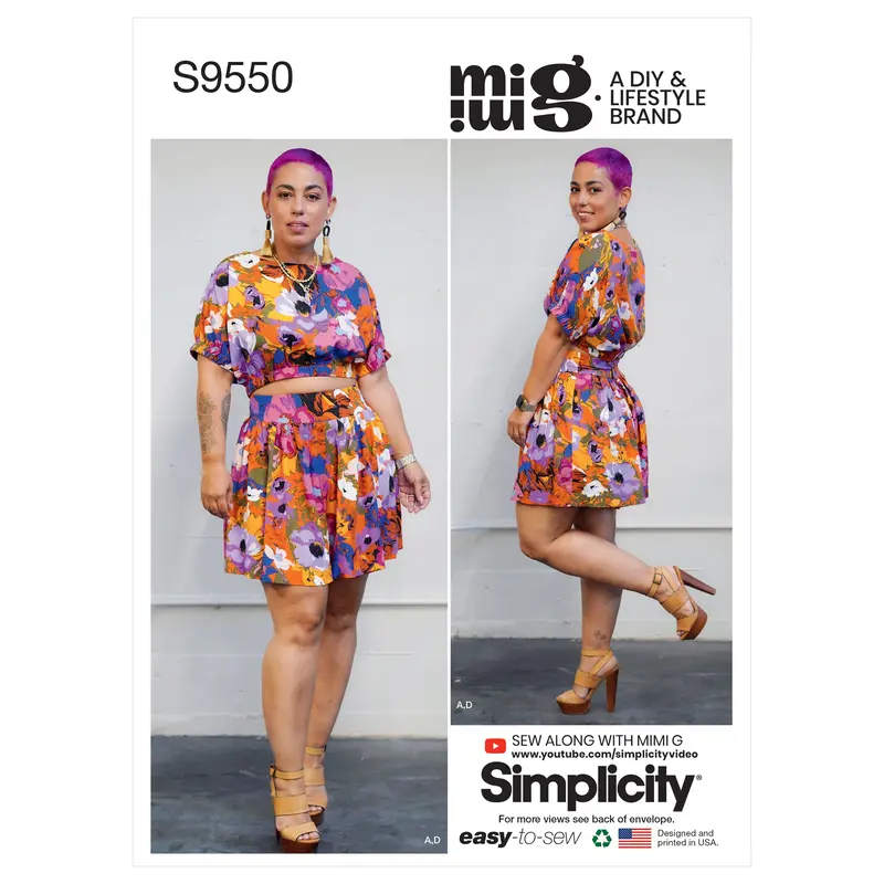 Simplicity 9550 Misses' Tops, Skirt And Shorts Pattern 2