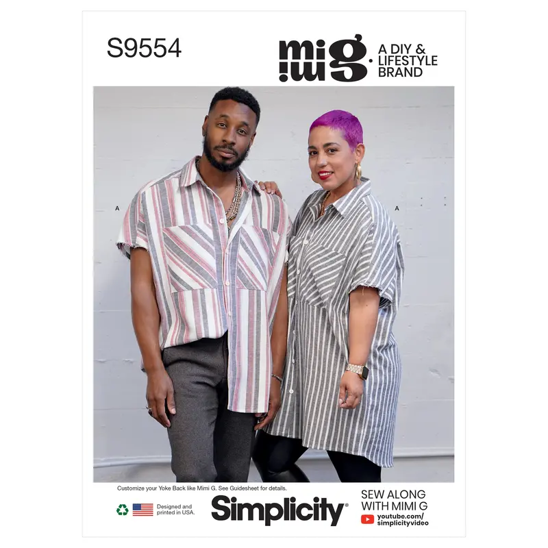Simplicity 9554 Unisex Shirt In Two Lengths Pattern 2