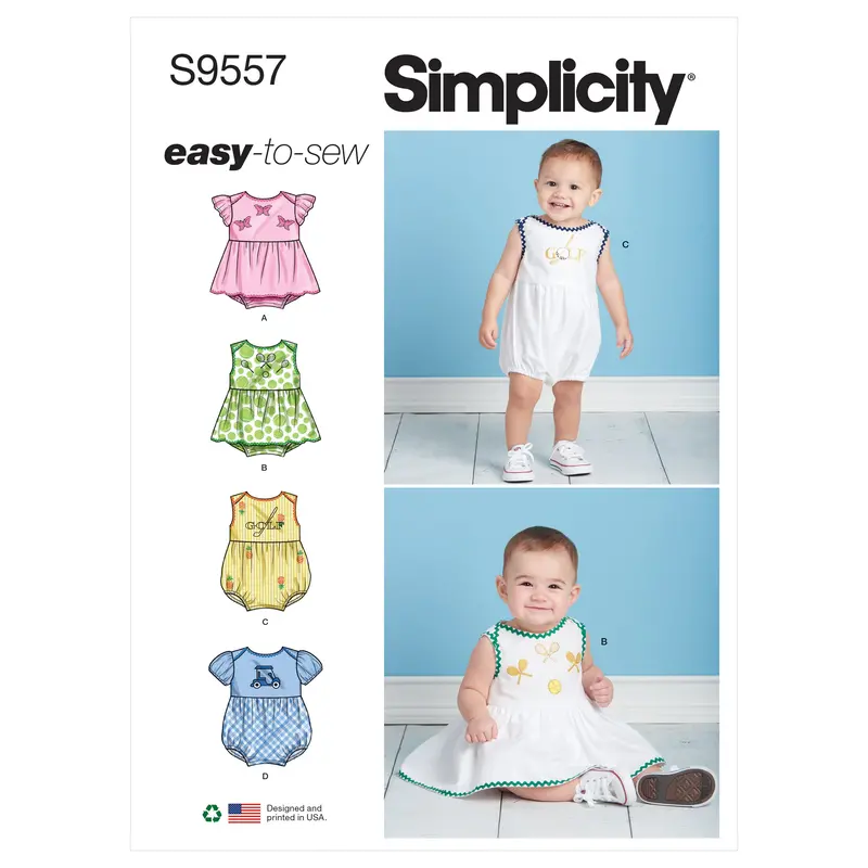 Simplicity 9557 Babies' Romper Pattern 2