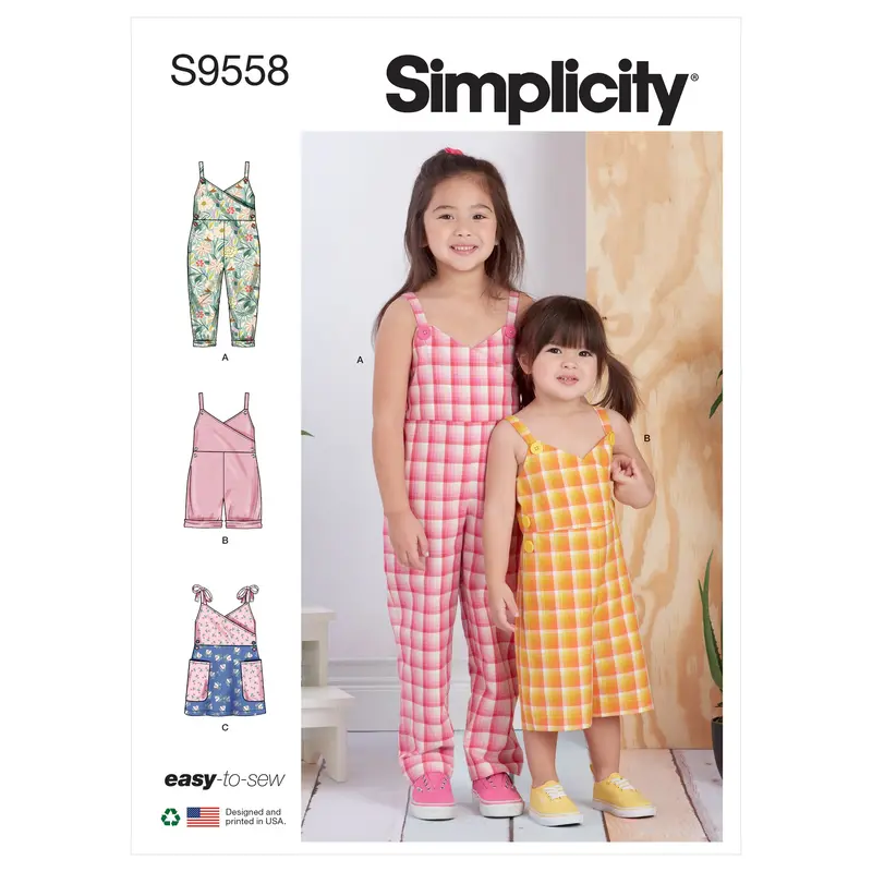 Simplicity 9558 Toddlers' And Children's Jumpsuit, Romper And Jumper 2