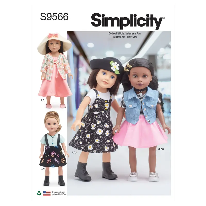 Simplicity 9566 18 Inch Doll Clothes Pattern 2