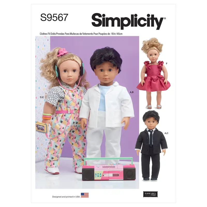 Simplicity 9567 18 Inch Doll Clothes Pattern 2