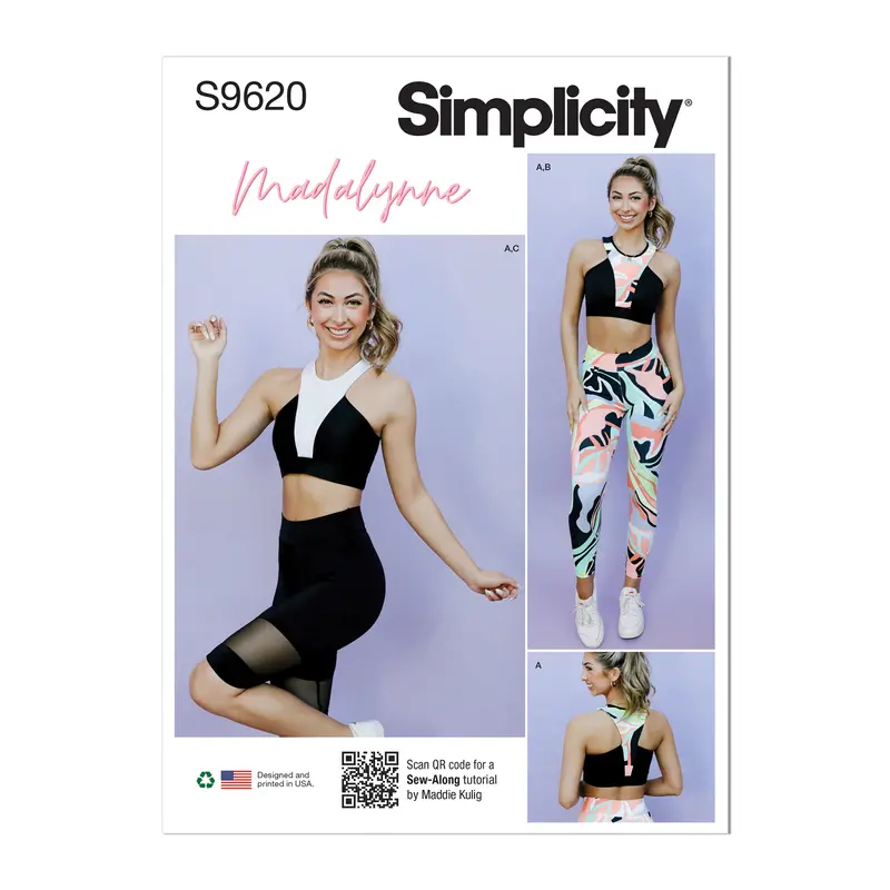 Simplicity 9620 Sports Bra, Leggings And Bike Shorts Sewing Pattern 2