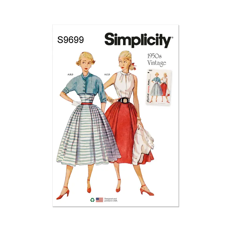 Simplicity 9699 Vintage Skirt, Blouse And Jacket Sewing Pattern 2