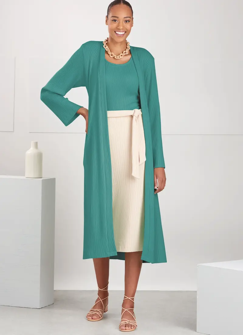 Simplicity 9716 Knit Top, Cardigan And Skirt Sewing Pattern 1