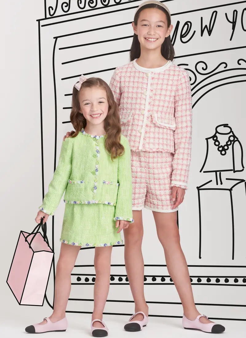 Simplicity 9721 Girls' Jackets, Skirt And Shorts Sewing Pattern 1