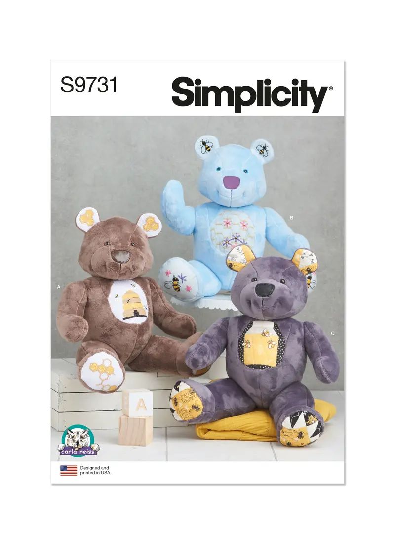Simplicity 9731 Stuffed Bear Pattern By Carla Reiss Design 2