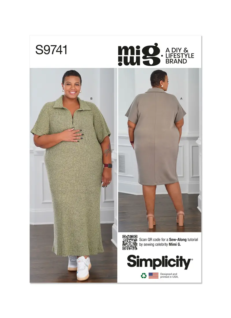 Simplicity 9741 Sewing Pattern Women's Knit Dress In 2 Lengths By Mimi G Style 2