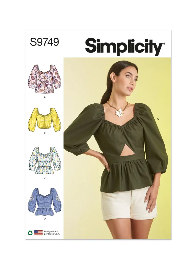 Simplicity 9749 Sewing Pattern Misses' Tops 2